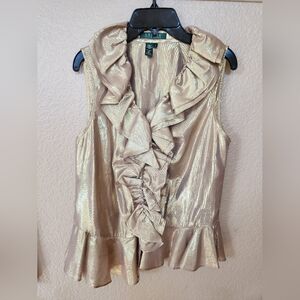 Ralph Lauren Shimmer Gold Top size 4